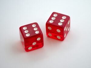 The chance of rolling a 6 twice in a row is 1 in 36 or 2.78%.