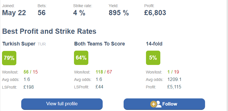 Tipster Profile Example 