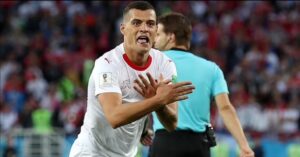 Xhaka celebrating 