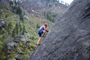 risky climb up mountain 